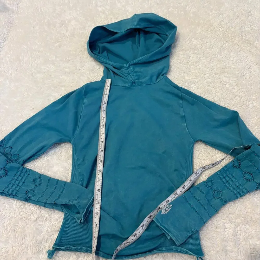 FP Movement Womens Good Karma Hoodie Blue Sz XS/S Preppy Workout Yoga Casual3